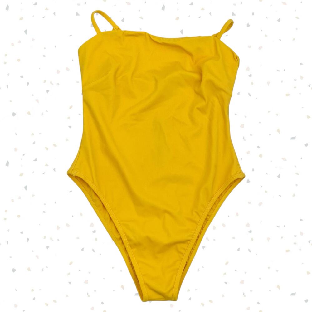 Gooseberry Seaside Lemonade Yellow One Piece Tank Sexy Fit Beach Swimsuit XL NEW
